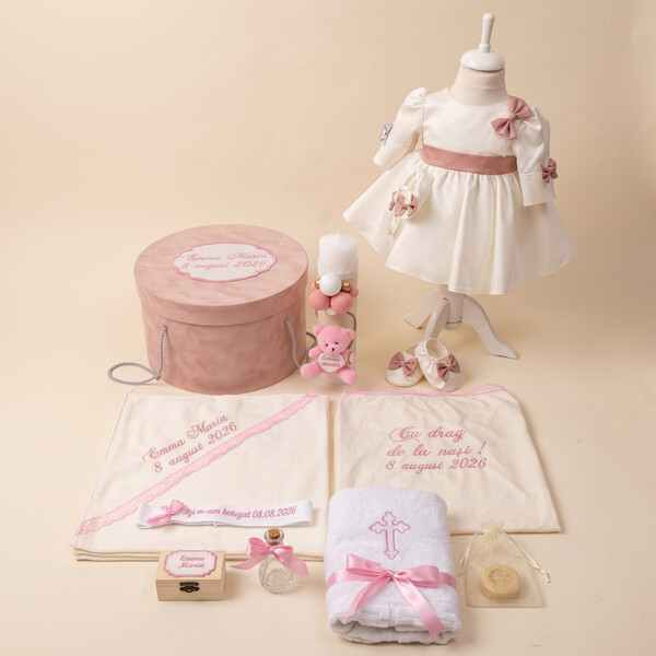 Trusou Botez, pentru Fetițe, Roz, 7 piese, Personalizare Clasică