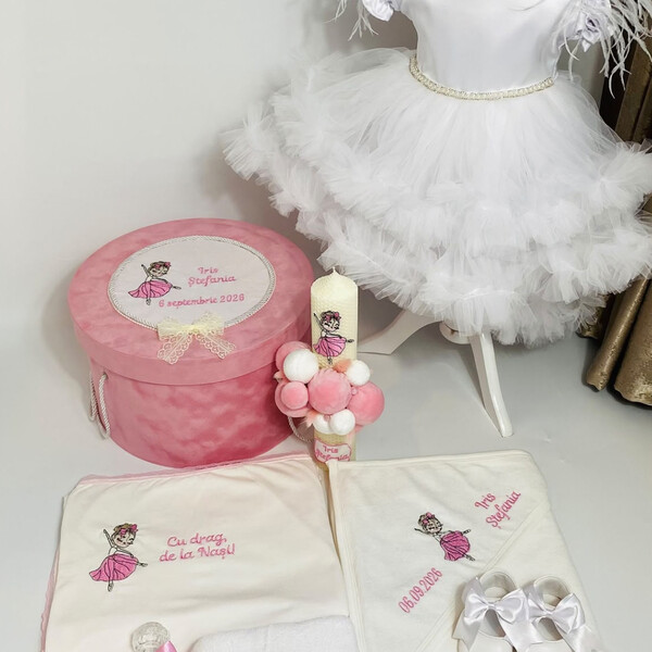 Trusou Botez , Mica Balerină , Complet cu 7 elemente, Personalizat, Roz